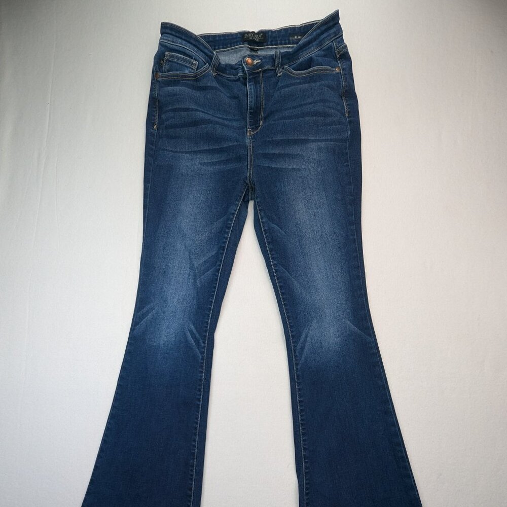 Judy Blue high-waist flare leg jeans in dark wash, style number JB82395DK Size31